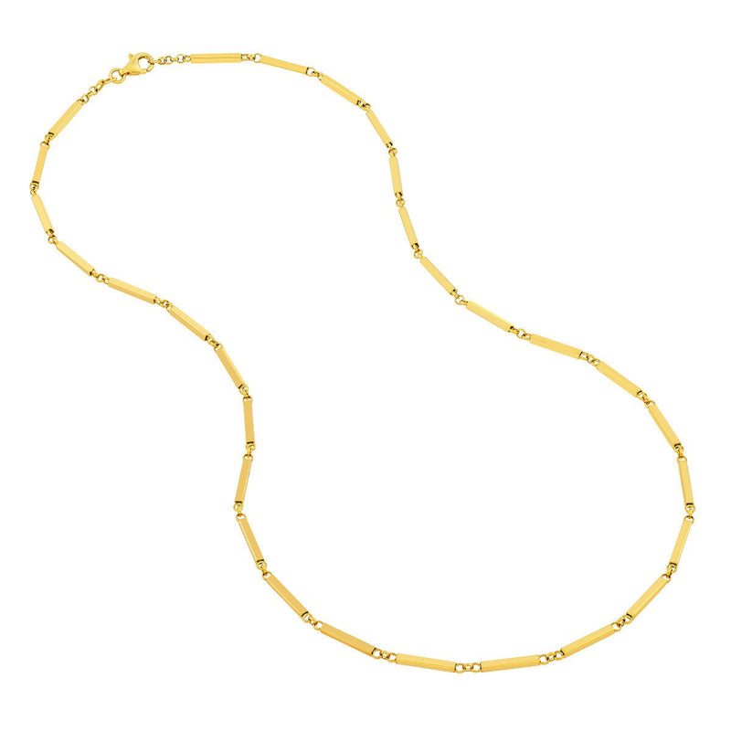 Birmingham Jewelry - 14K Yellow Gold Rectangle Bar Station Chain - Birmingham Jewelry