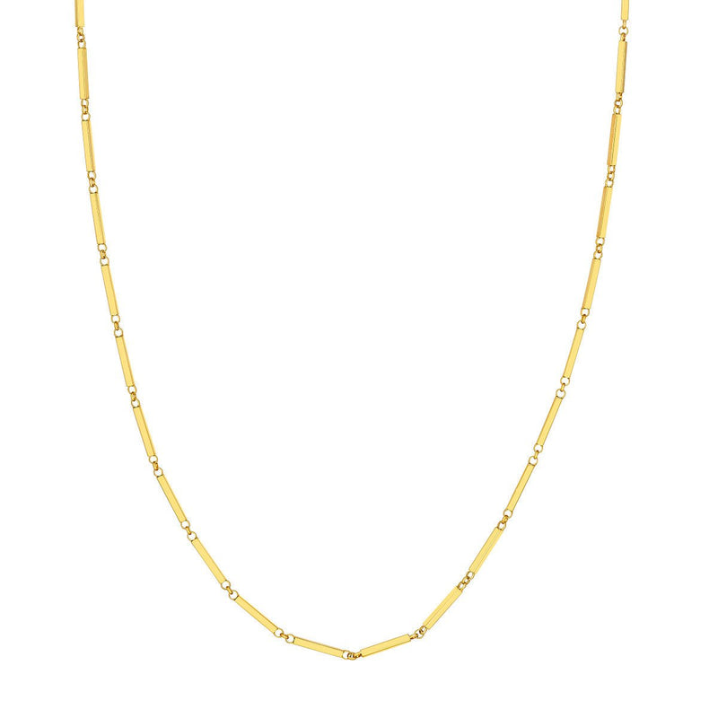 Birmingham Jewelry - 14K Yellow Gold Rectangle Bar Station Chain - Birmingham Jewelry