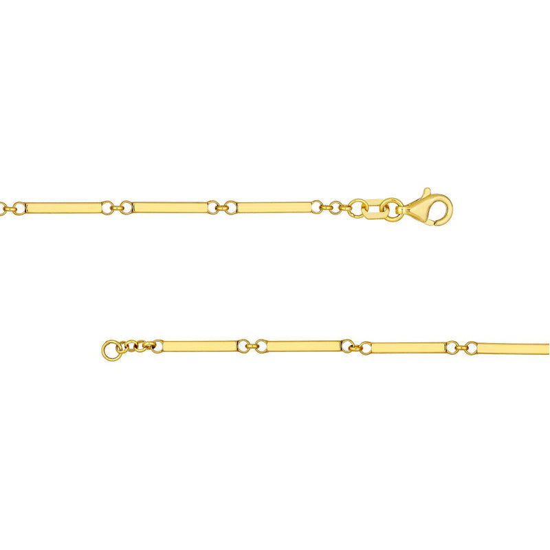 Birmingham Jewelry - 14K Yellow Gold Rectangle Bar Station Chain - Birmingham Jewelry