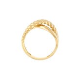 Birmingham Jewelry - 14K Yellow Gold Ribbed Crossover Ring - Birmingham Jewelry