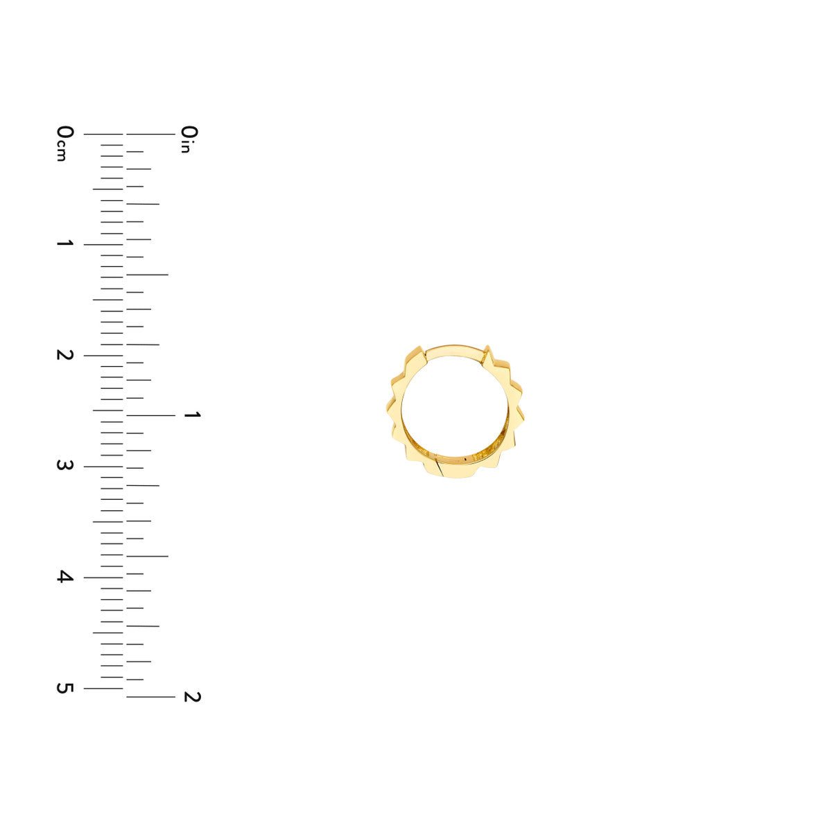 Birmingham Jewelry - 14K Yellow Gold Ridged Polished Round Hoop Earrings - Birmingham Jewelry