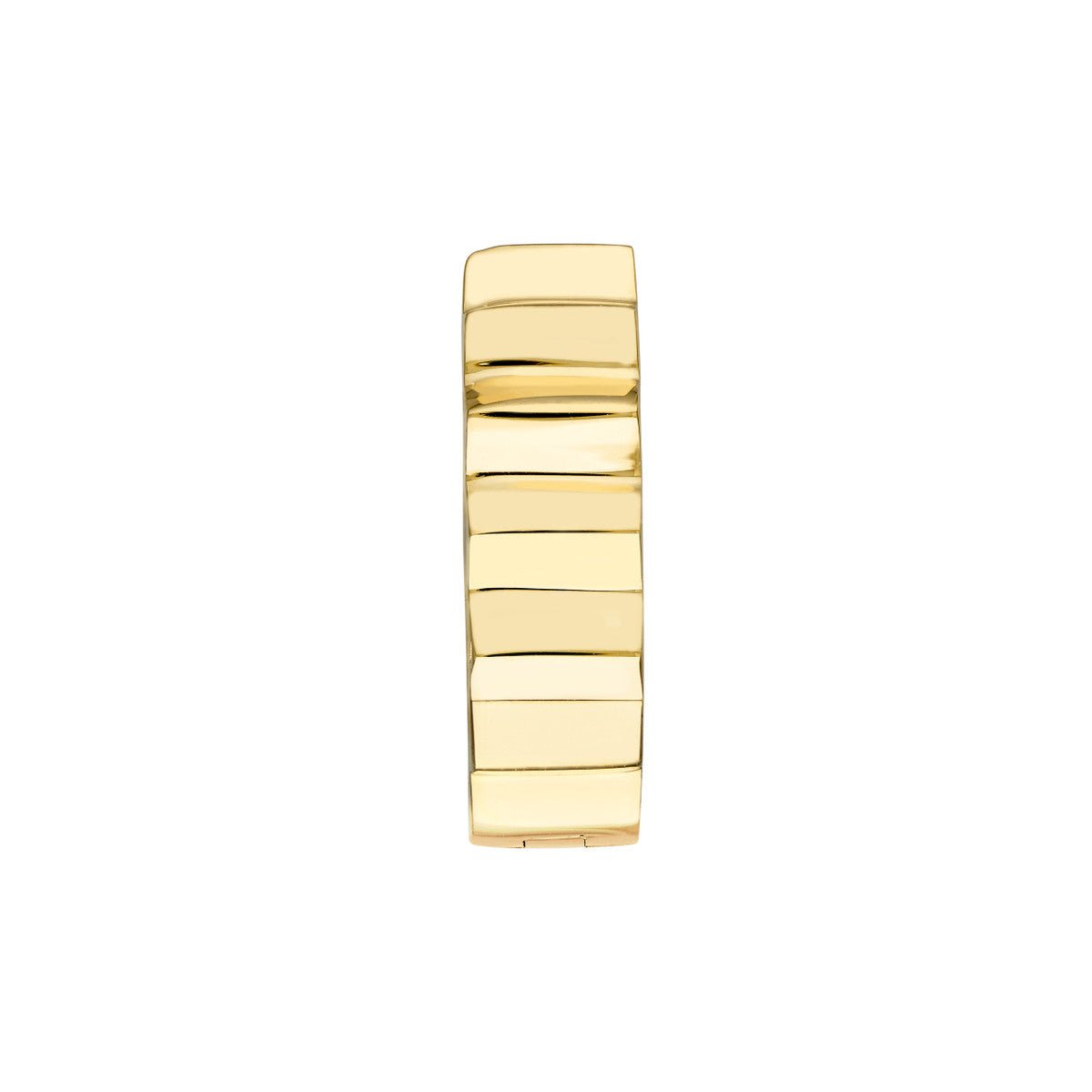 Birmingham Jewelry - 14K Yellow Gold Ridged Polished Round Hoop Earrings - Birmingham Jewelry