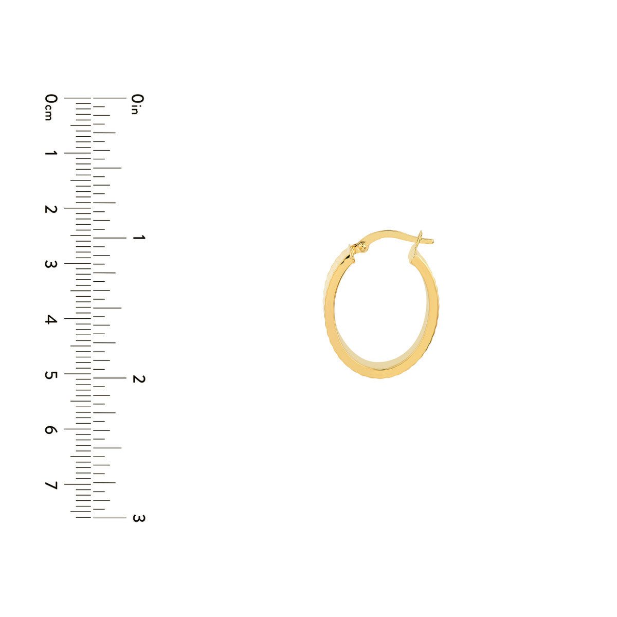 Birmingham Jewelry - 14K Yellow Gold Ridged Rectangular Tube Hoop Earrings - Birmingham Jewelry