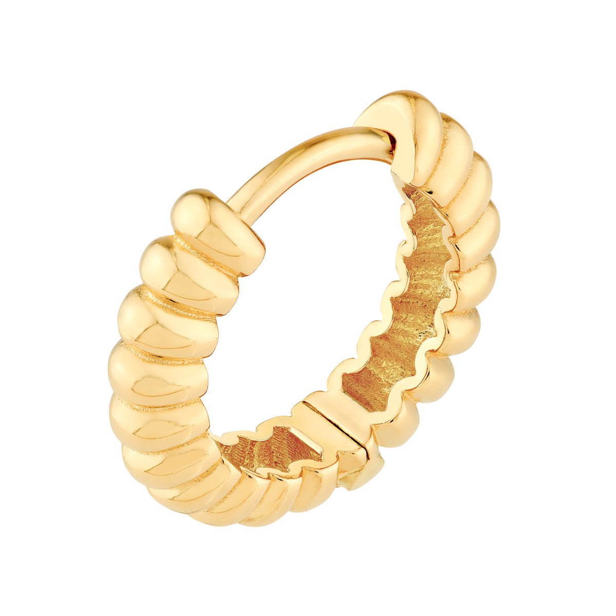 Birmingham Jewelry - 14K Yellow Gold Rope Round Hoop Earrings - Birmingham Jewelry