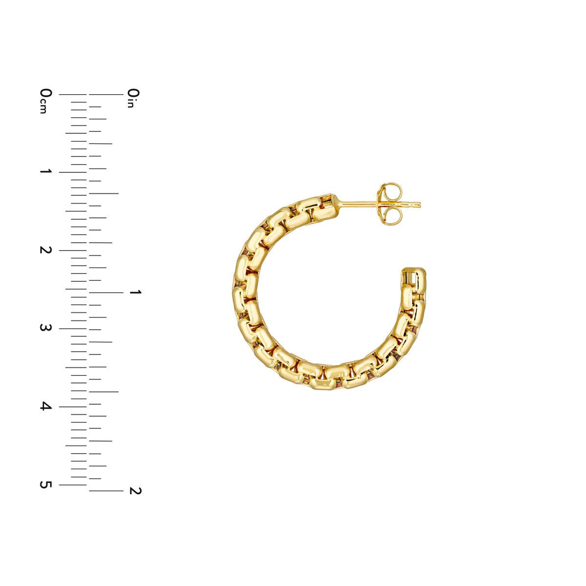 Birmingham Jewelry - 14K Yellow Gold Round Box Large Open Hoop Earrings - Birmingham Jewelry