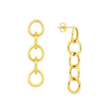 Birmingham Jewelry - 14K Yellow Gold Round Endless Link Dangle Earrings - Birmingham Jewelry