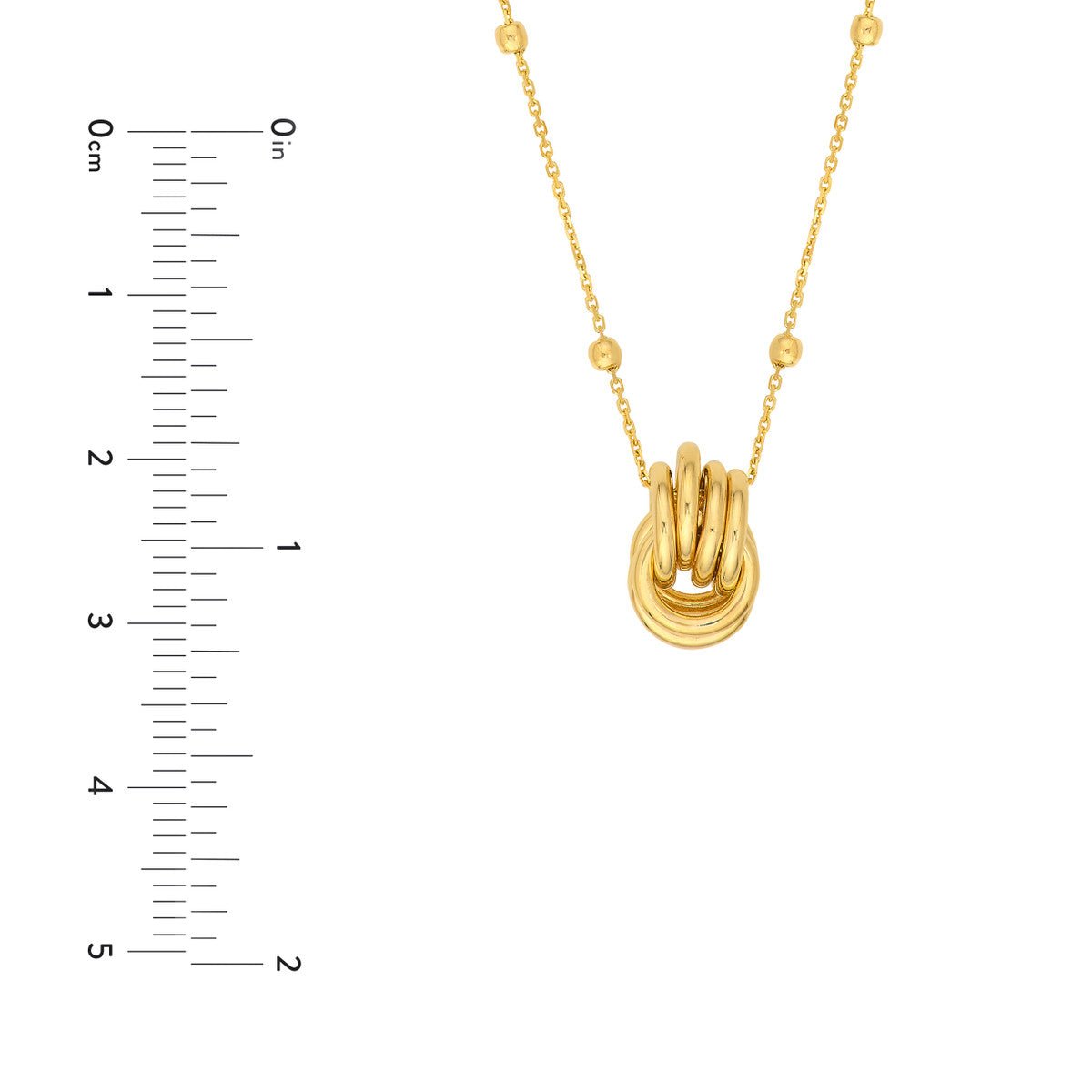 Birmingham Jewelry - 14K Yellow Gold Round Link Nest Pendant Station Necklace - Birmingham Jewelry