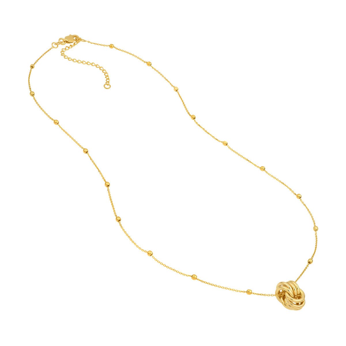 Birmingham Jewelry - 14K Yellow Gold Round Link Nest Pendant Station Necklace - Birmingham Jewelry