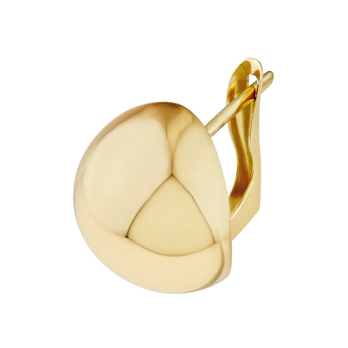 Birmingham Jewelry - 14K Yellow Gold Round Polished Button Omega Earrings - Birmingham Jewelry