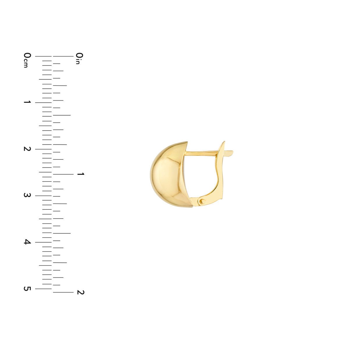 Birmingham Jewelry - 14K Yellow Gold Round Polished Button Omega Earrings - Birmingham Jewelry