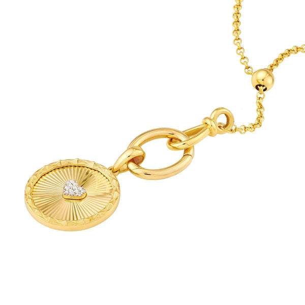 Birmingham Jewelry - 14K Yellow Gold Round Radiant Diamond Heart Pendant - Birmingham Jewelry