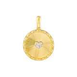 Birmingham Jewelry - 14K Yellow Gold Round Radiant Diamond Heart Pendant - Birmingham Jewelry