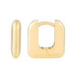 Birmingham Jewelry - 14K Yellow Gold Rounded Square Huggie Earrings - Birmingham Jewelry