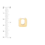 Birmingham Jewelry - 14K Yellow Gold Rounded Square Huggie Earrings - Birmingham Jewelry