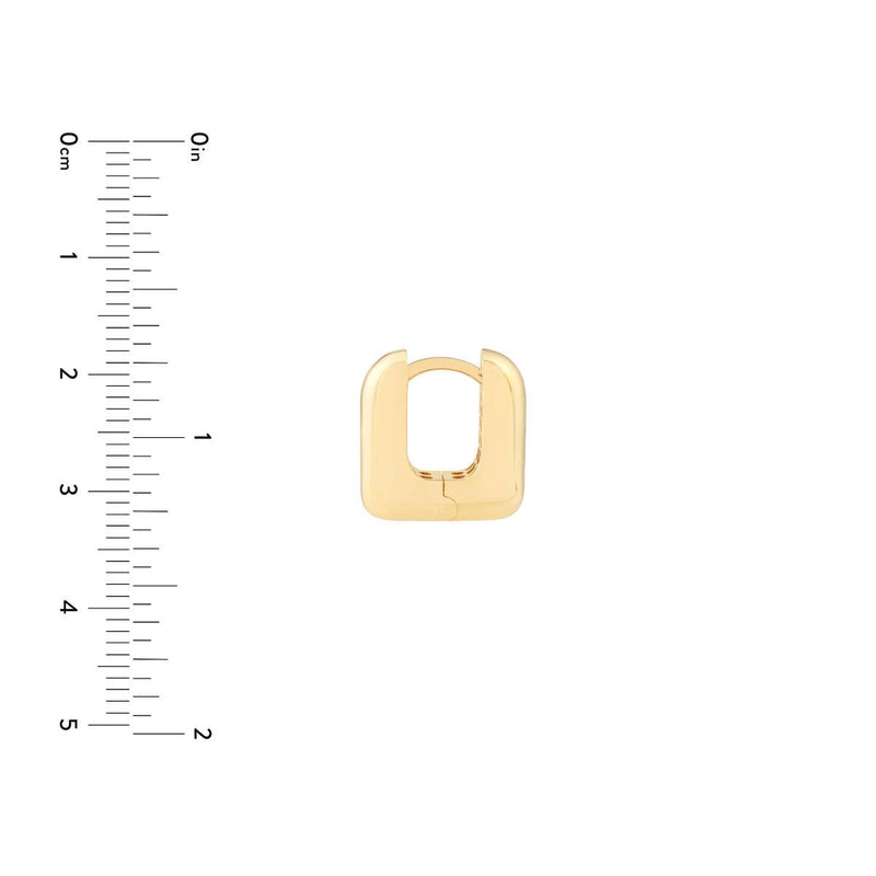 Birmingham Jewelry - 14K Yellow Gold Rounded Square Huggie Earrings - Birmingham Jewelry