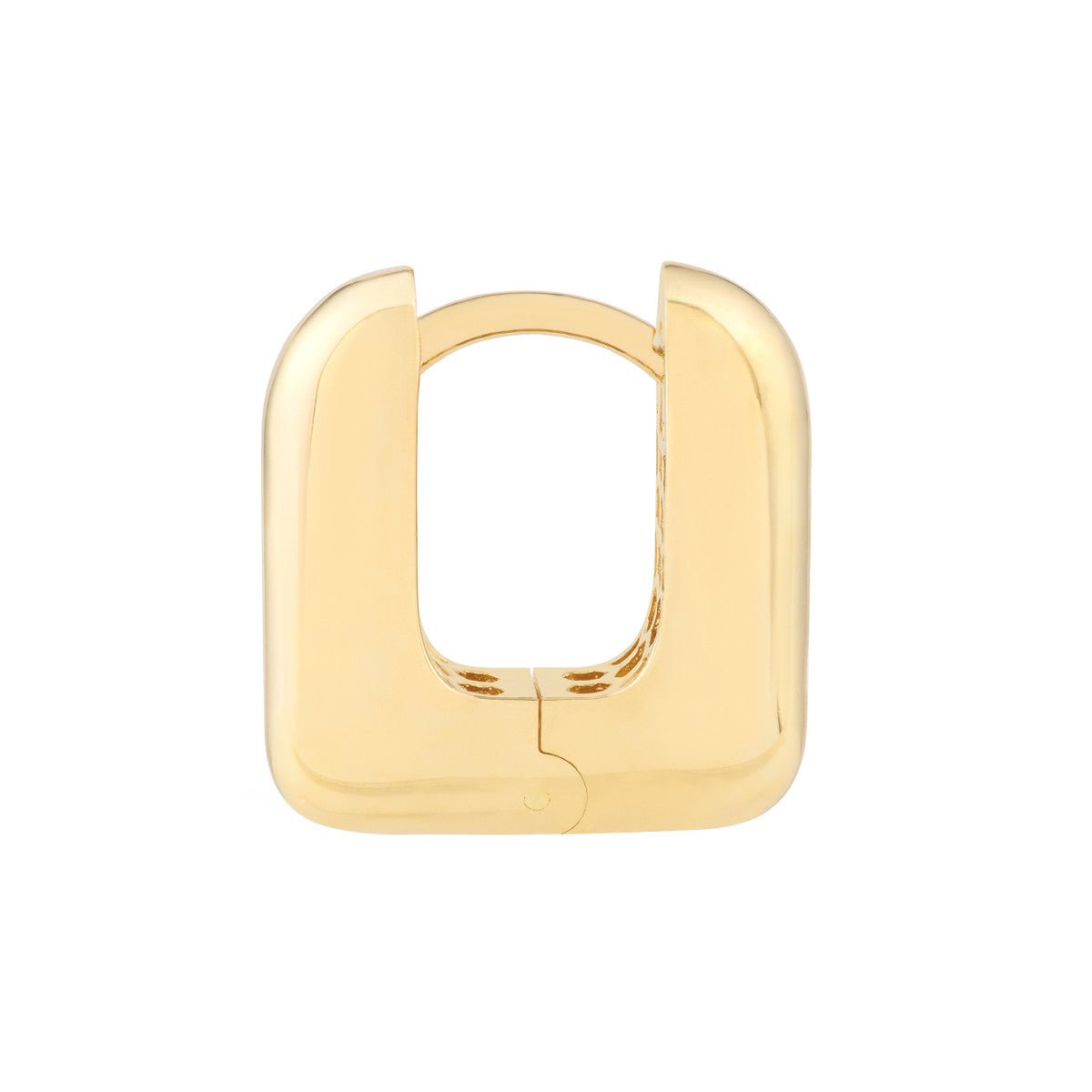 Birmingham Jewelry - 14K Yellow Gold Rounded Square Huggie Earrings - Birmingham Jewelry