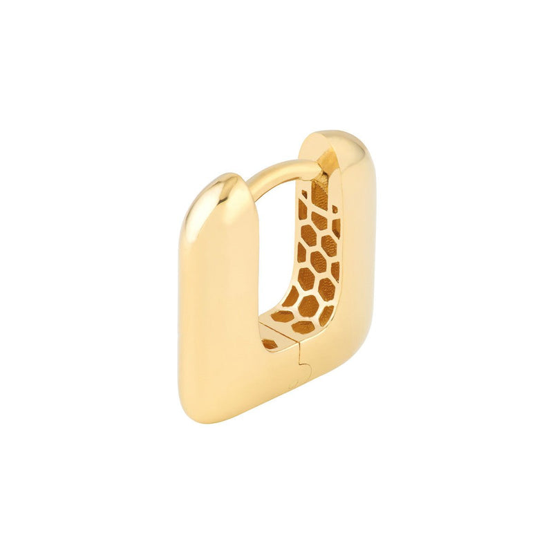 Birmingham Jewelry - 14K Yellow Gold Rounded Square Huggie Earrings - Birmingham Jewelry