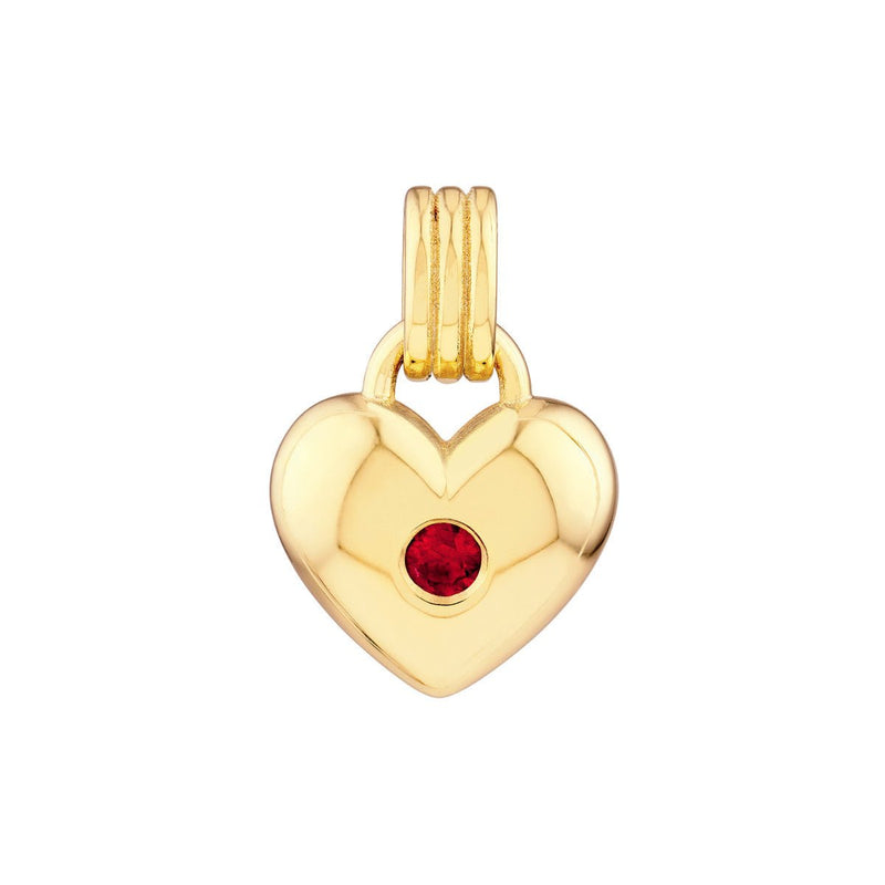 Birmingham Jewelry - 14K Yellow Gold Ruby Heart Pendant - Birmingham Jewelry