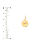 Birmingham Jewelry - 14K Yellow Gold Ruby Round Radiant Pendant - Birmingham Jewelry