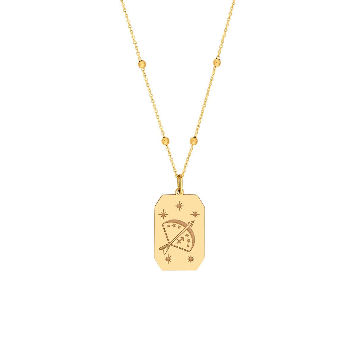 14K Yellow Gold Sagittarius Engraved Pendant Birmingham Jewelry Pendant Birmingham Jewelry 