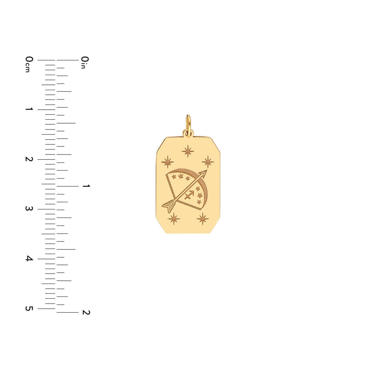 14K Yellow Gold Sagittarius Engraved Pendant Birmingham Jewelry Pendant Birmingham Jewelry 