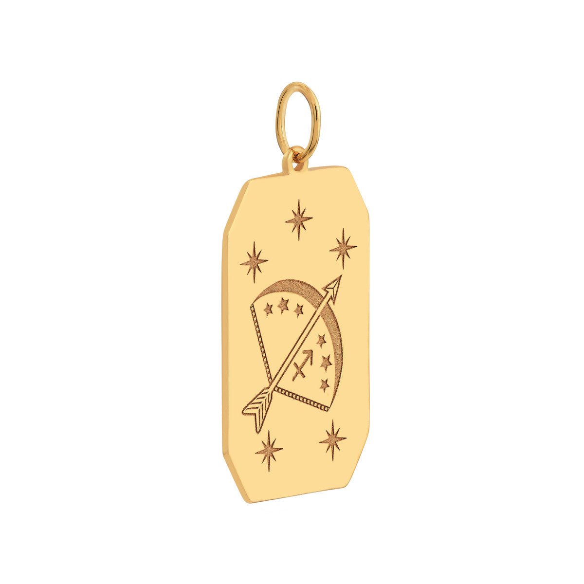 14K Yellow Gold Sagittarius Engraved Pendant Birmingham Jewelry Pendant Birmingham Jewelry 