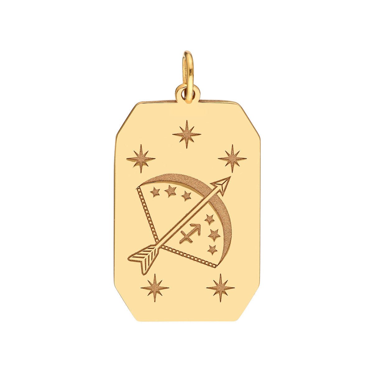 14K Yellow Gold Sagittarius Engraved Pendant Birmingham Jewelry Pendant Birmingham Jewelry 