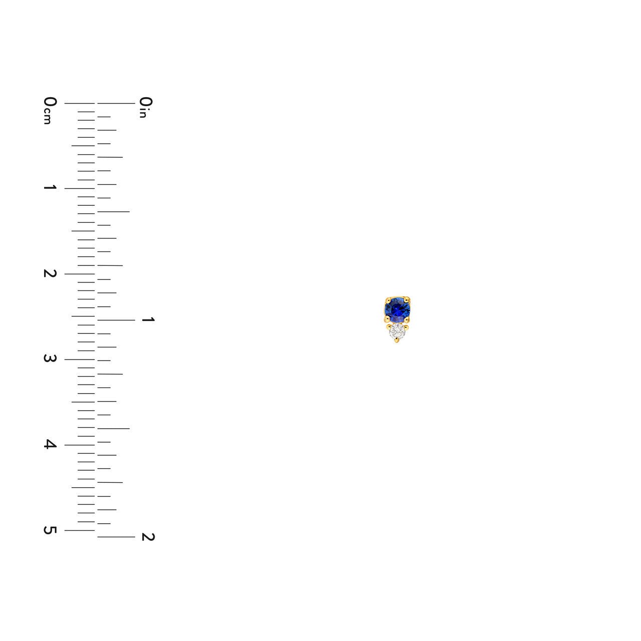 Birmingham Jewelry - 14K Yellow Gold Sapphire & Diamond Stud Earrings - Birmingham Jewelry