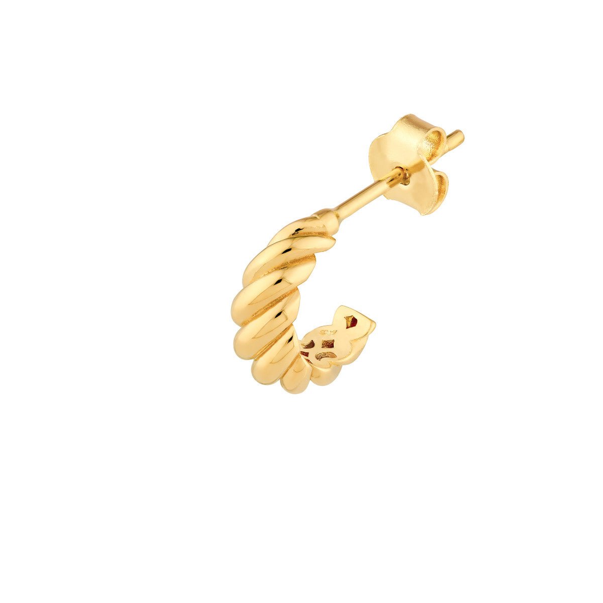 Birmingham Jewelry - 14K Yellow Gold Shrimp Open Hoop Earrings - Birmingham Jewelry