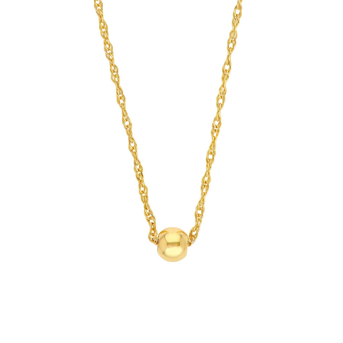 Birmingham Jewelry - 14K Yellow Gold Small Bead Pendant Necklace - Birmingham Jewelry