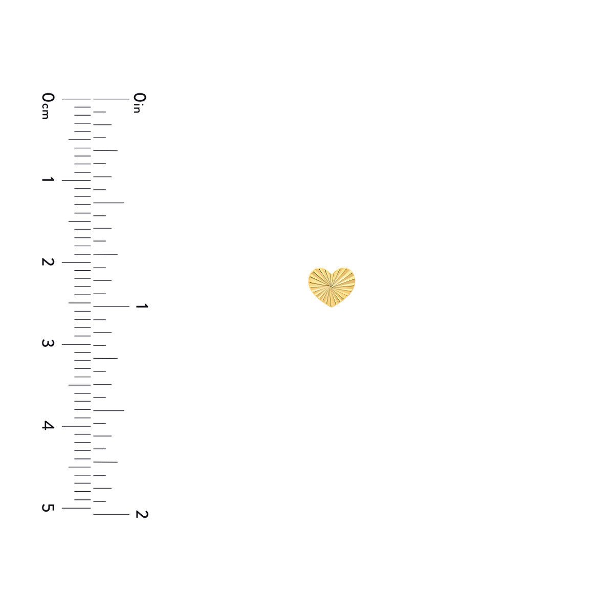 Birmingham Jewelry - 14K Yellow Gold Small Fluted Heart Stud Earrings - Birmingham Jewelry