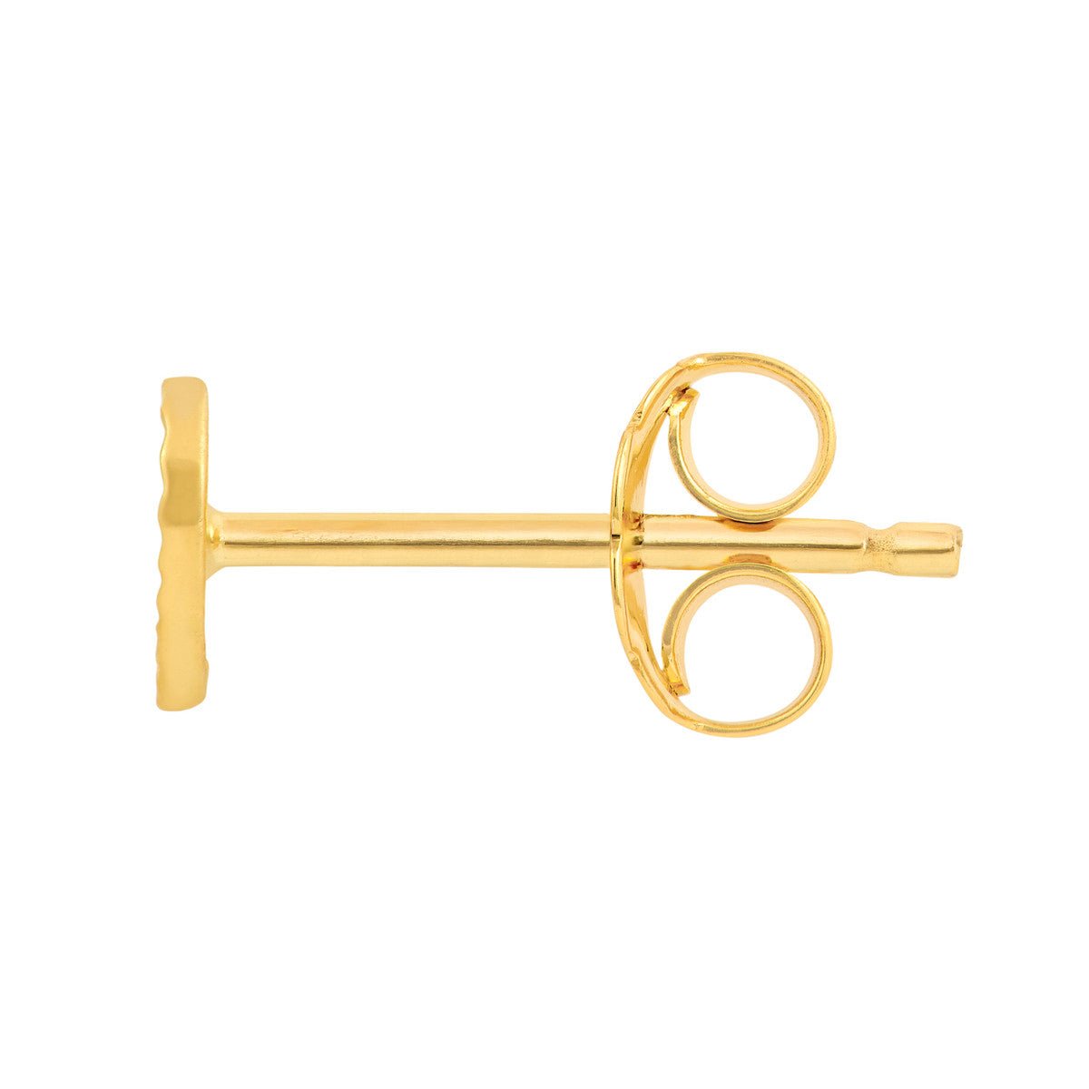 Birmingham Jewelry - 14K Yellow Gold Small Fluted Heart Stud Earrings - Birmingham Jewelry