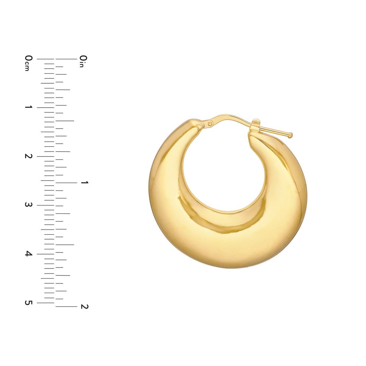 Birmingham Jewelry - 14K Yellow Gold Small Graduated Puffed Hoop Earrings - Birmingham Jewelry