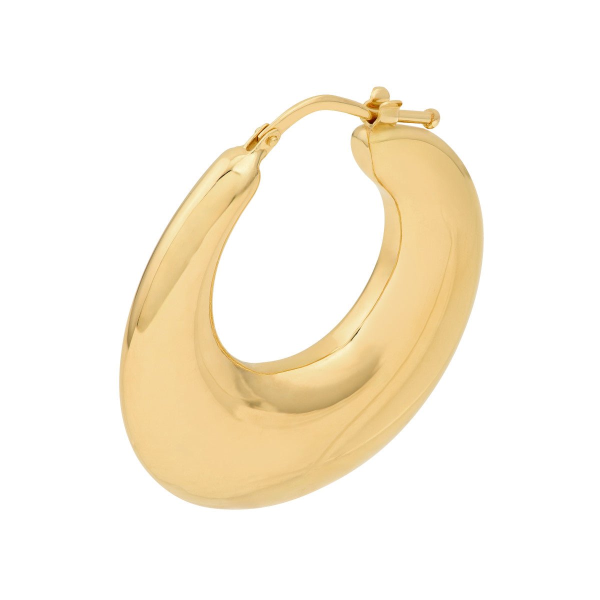 Birmingham Jewelry - 14K Yellow Gold Small Graduated Puffed Hoop Earrings - Birmingham Jewelry