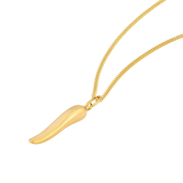 Birmingham Jewelry - 14K Yellow Gold Small Italian Horn Pendant w/Jump Ring - Birmingham Jewelry