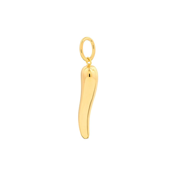 Birmingham Jewelry - 14K Yellow Gold Small Italian Horn Pendant w/Jump Ring - Birmingham Jewelry