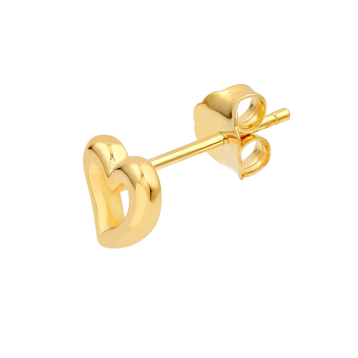Birmingham Jewelry - 14K Yellow Gold Small Open Heart Stud Earrings - Birmingham Jewelry