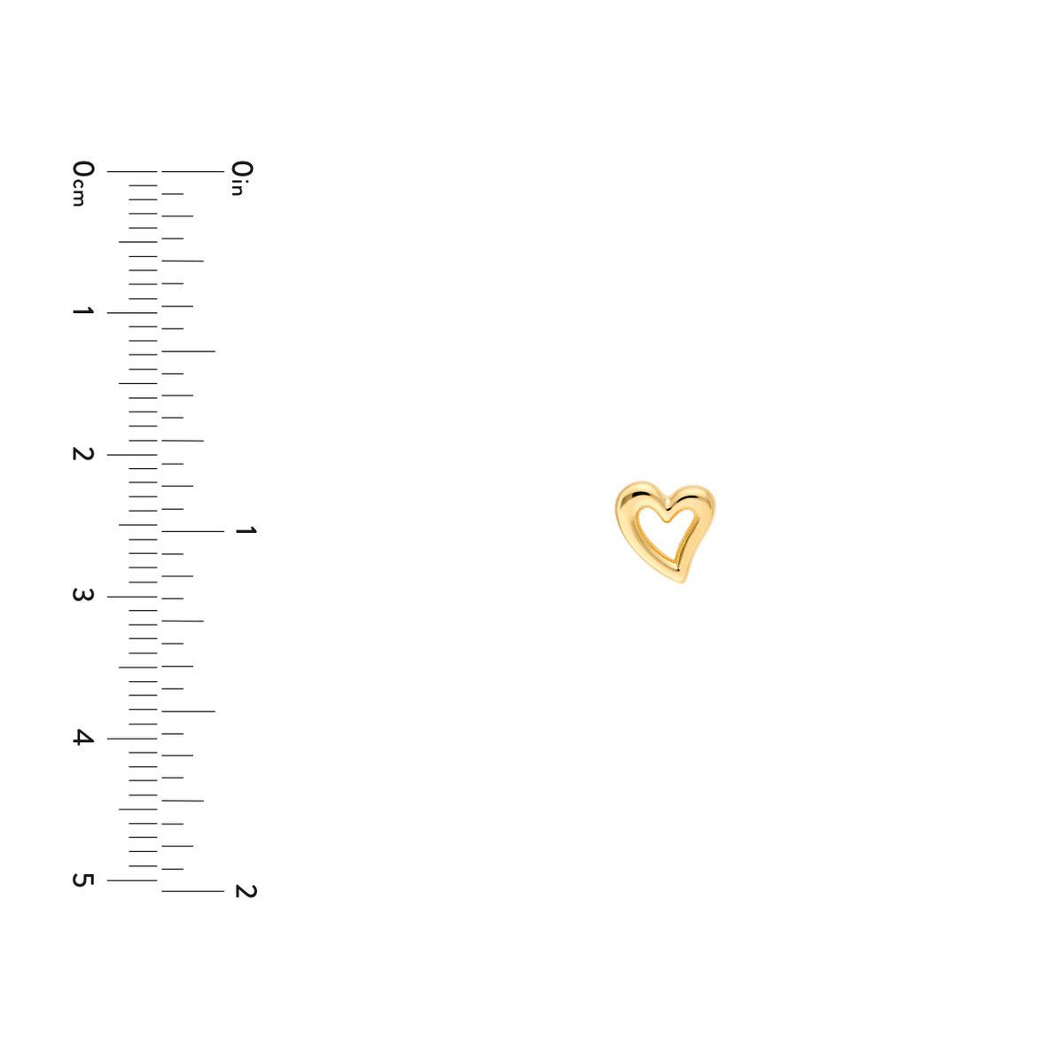 Birmingham Jewelry - 14K Yellow Gold Small Open Heart Stud Earrings - Birmingham Jewelry