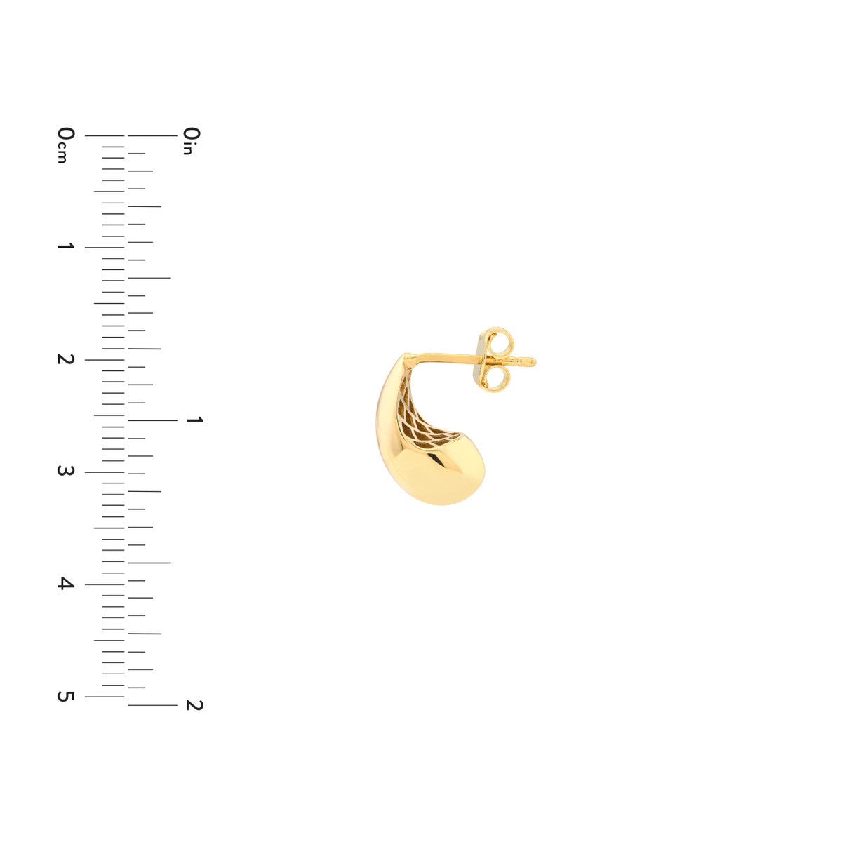 Birmingham Jewelry - 14K Yellow Gold Small Teardrop Dome Earrings - Birmingham Jewelry