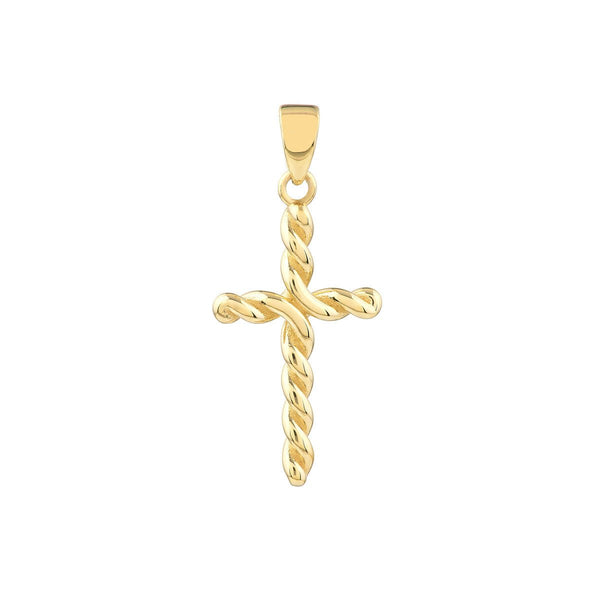 Birmingham Jewelry - 14K Yellow Gold Small Twist Cross Pendant - Birmingham Jewelry