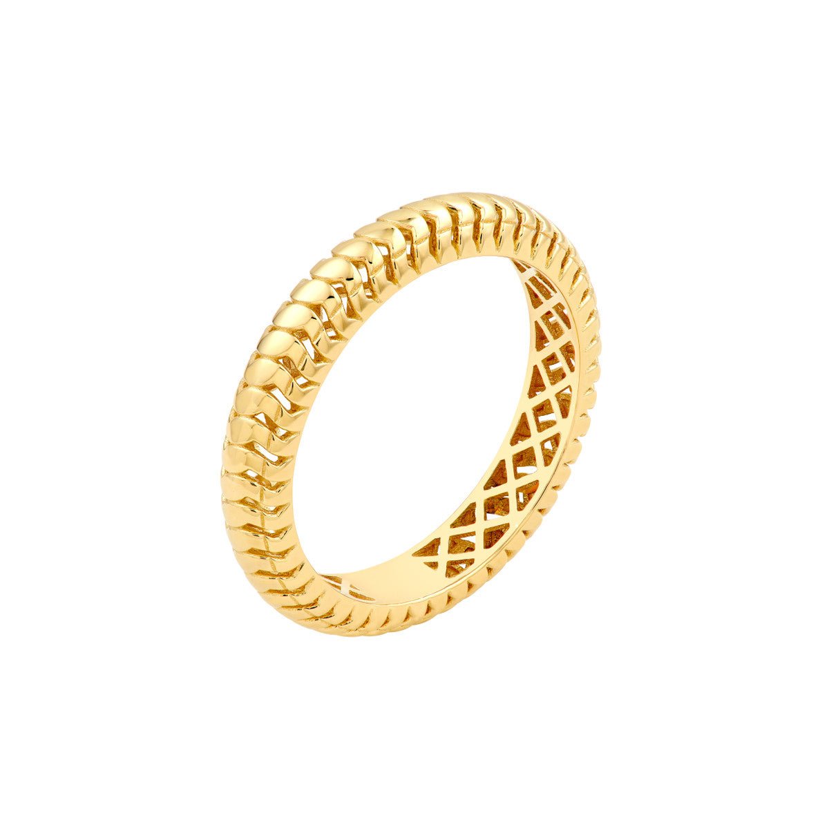 Birmingham Jewelry - 14K Yellow Gold Snake Textured Band Ring - Birmingham Jewelry