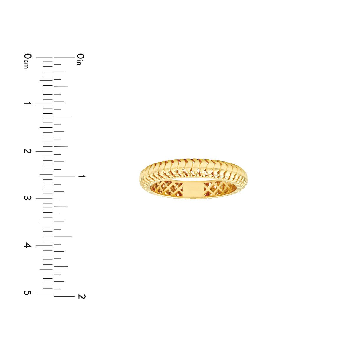 Birmingham Jewelry - 14K Yellow Gold Snake Textured Band Ring - Birmingham Jewelry