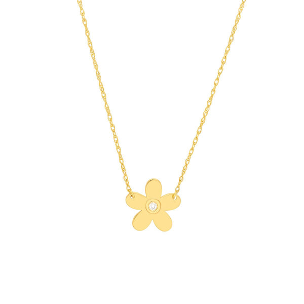 Birmingham Jewelry - 14K Yellow Gold So You Diamond Flower Necklace - Birmingham Jewelry