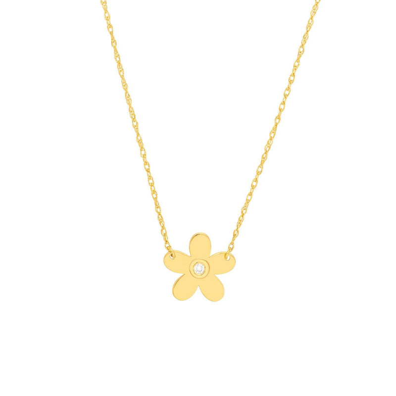 Birmingham Jewelry - 14K Yellow Gold So You Diamond Flower Necklace - Birmingham Jewelry