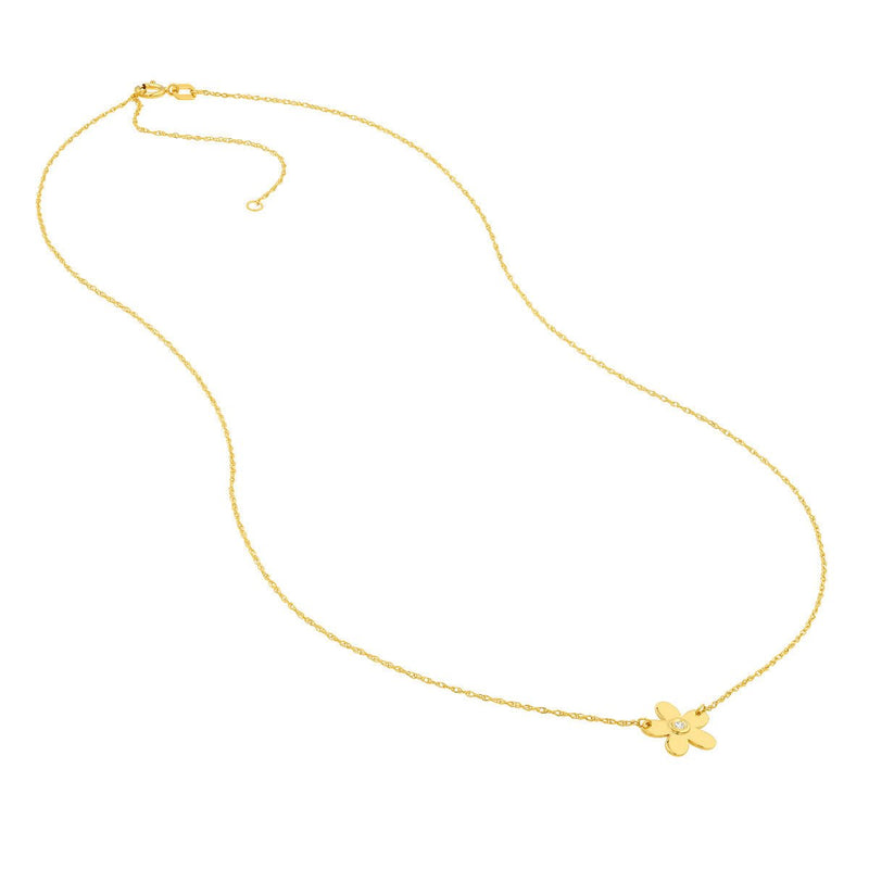 Birmingham Jewelry - 14K Yellow Gold So You Diamond Flower Necklace - Birmingham Jewelry