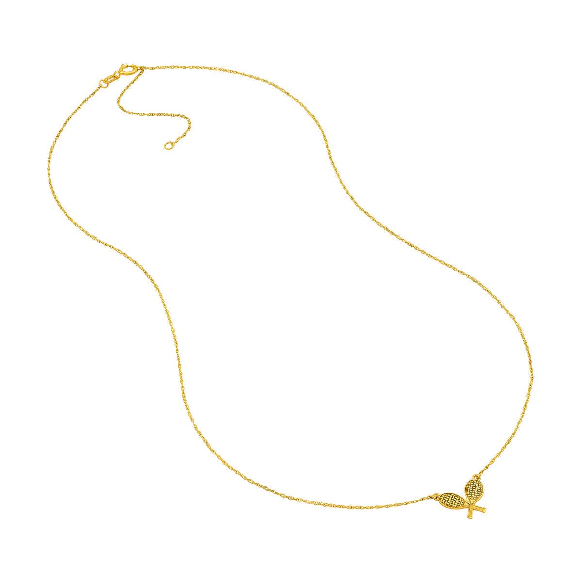 Birmingham Jewelry - 14K Yellow Gold So You Tennis Rackets Necklace - Birmingham Jewelry