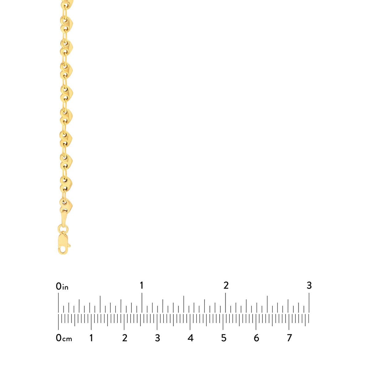 Birmingham Jewelry - 14K Yellow Gold Solid Small Heart Link Chain - Birmingham Jewelry