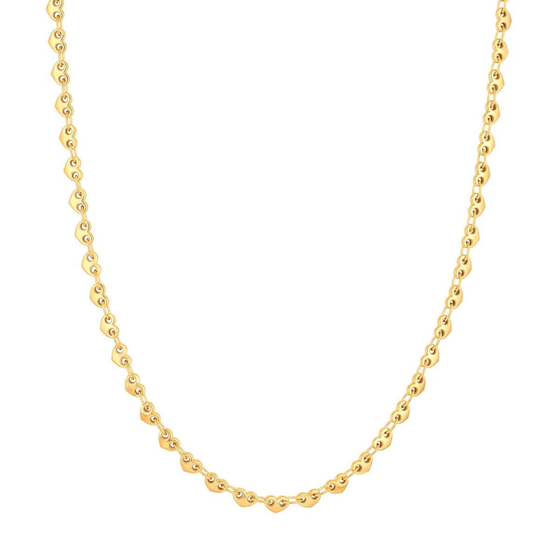 Birmingham Jewelry - 14K Yellow Gold Solid Small Heart Link Chain - Birmingham Jewelry