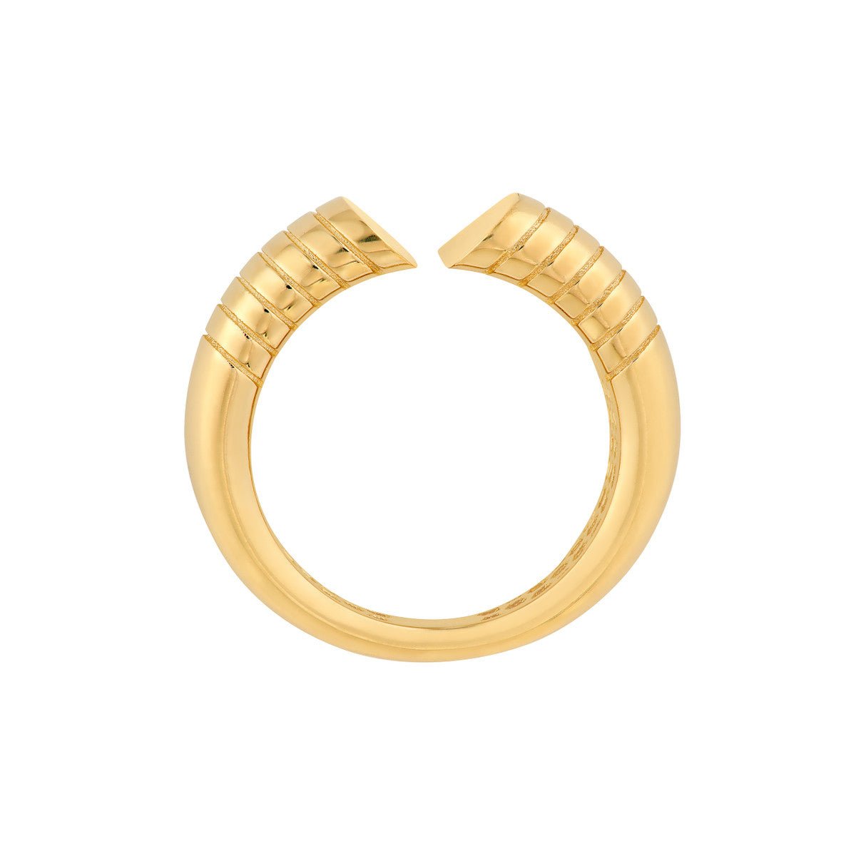 Birmingham Jewelry - 14K Yellow Gold Split Heart Diamond Cut Ring - Birmingham Jewelry