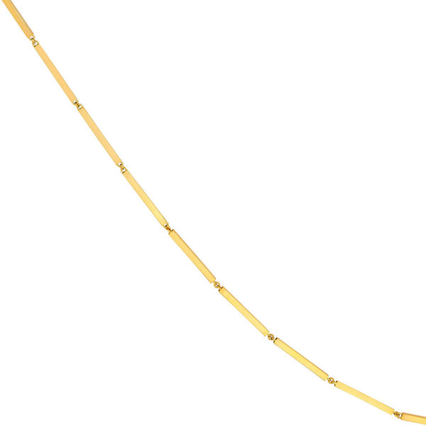 Birmingham Jewelry - 14K Yellow Gold Square Bar Station Necklace - Birmingham Jewelry